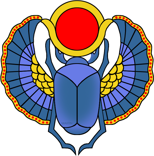 Ancient Egypt Clip Art By Phillip Martin - Ancient Egypt Scarab (632x640), Png Download