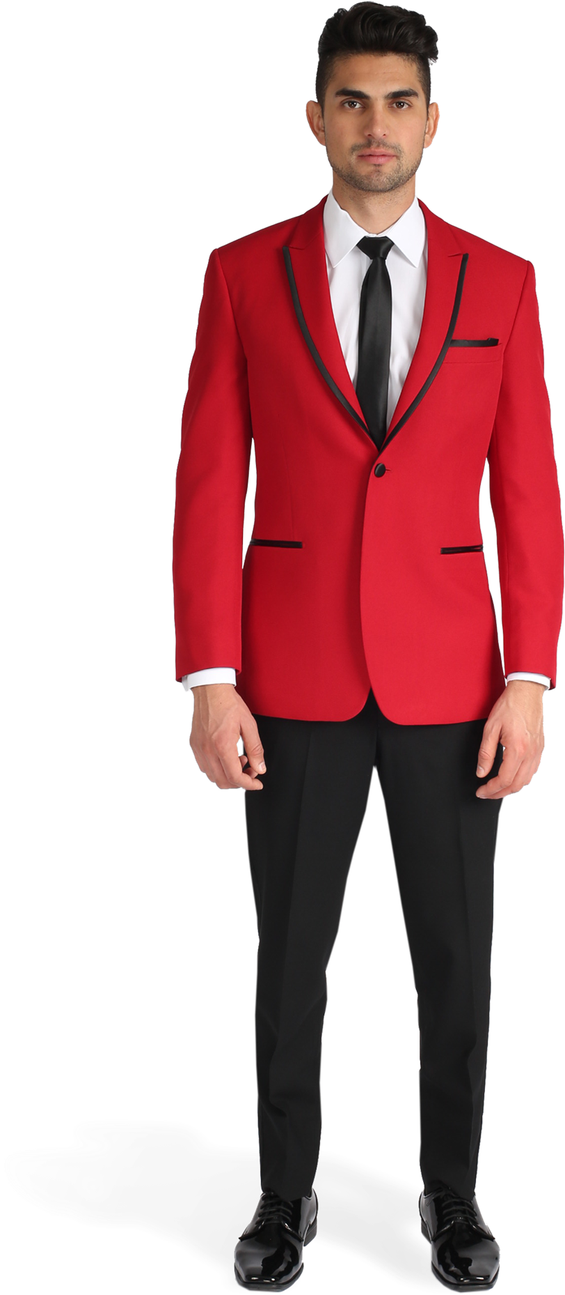 Download Red Peak Lapel Tuxedo - Tux With Red Combinations PNG Image ...