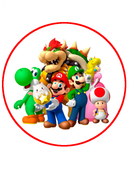 Download Mario Bros Gang Cake Topper - Super Mario Bros PNG Image with ...