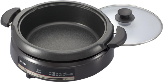 7qt Electric Skillet With Handles - Tiger Corporation Cqe-a11u T Electric Grill Pan With (600x600), Png Download