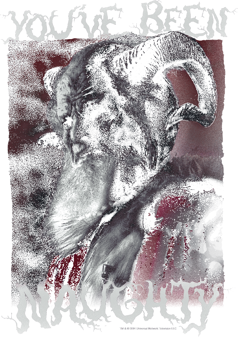 Download Grimm Merry Krampus Men's Ringer T-shirt - Sketch PNG Image ...