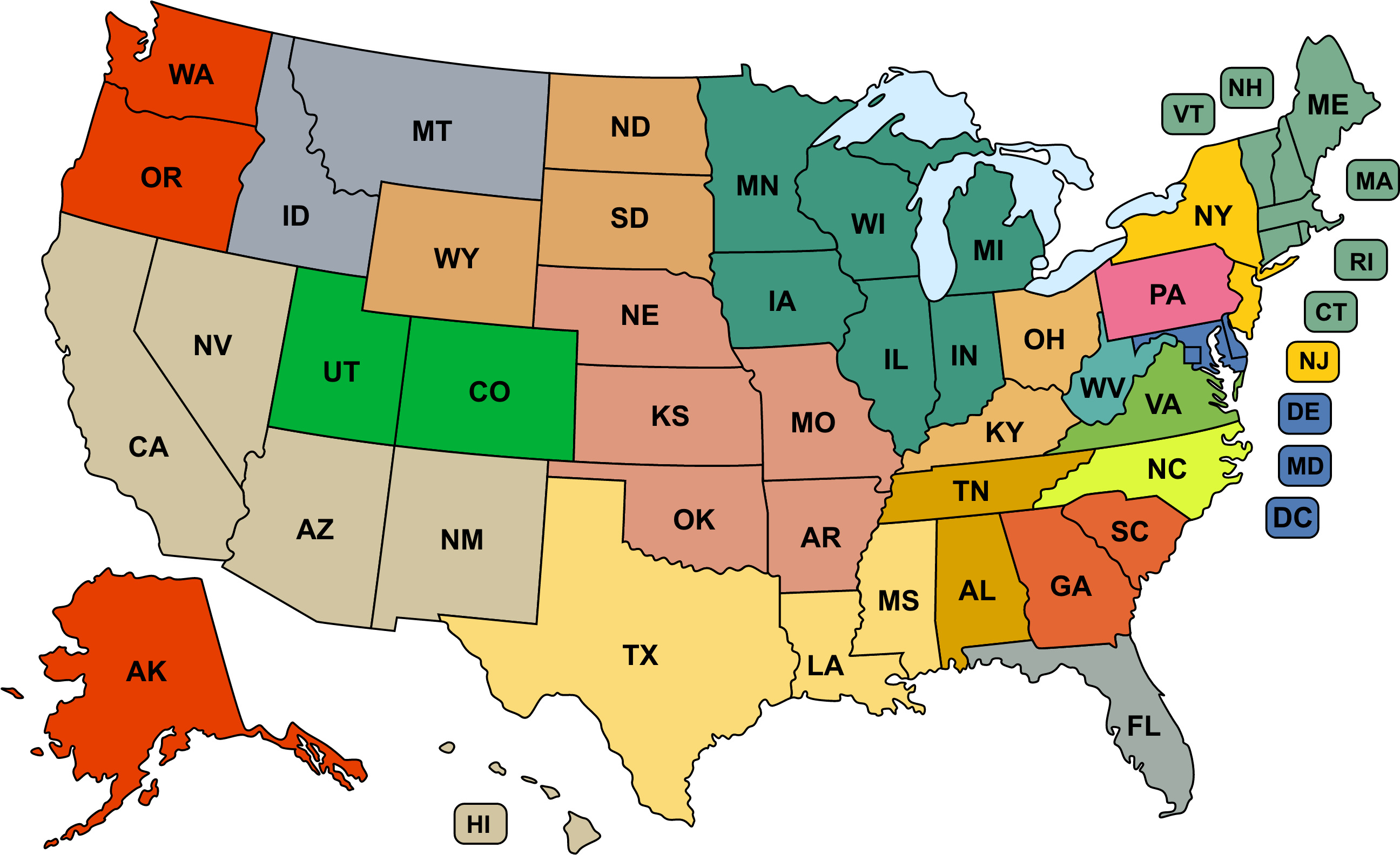 Download Us-map - Maximum Speed Limit Map PNG Image with No Background ...