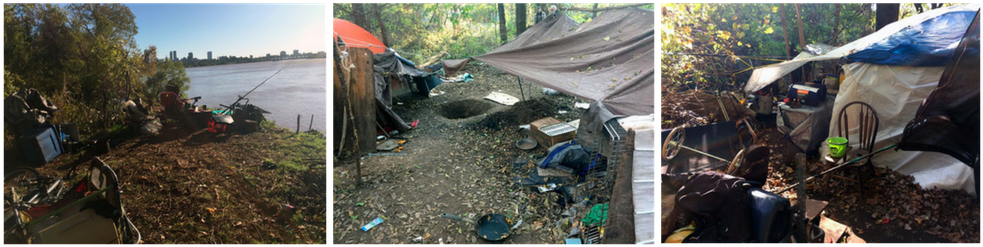 Homeless Camp Collage - Camping (1000x300), Png Download