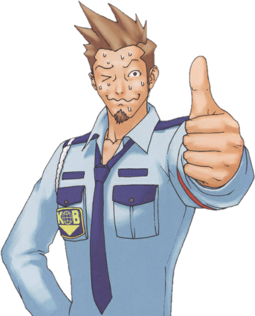 Larry In A Security Guard Uniform - Cartoon (535x657), Png Download