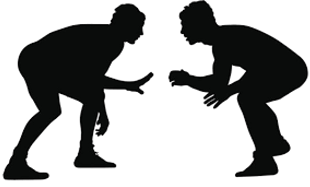 Wrestling Silhouette Transparent Image - Wrestling Silhouette Clip Art (1019x600), Png Download