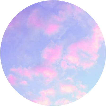 Clouds Pink Blue Purple Circle Shape Kpop Pastel Png - Blue (448x448), Png Download