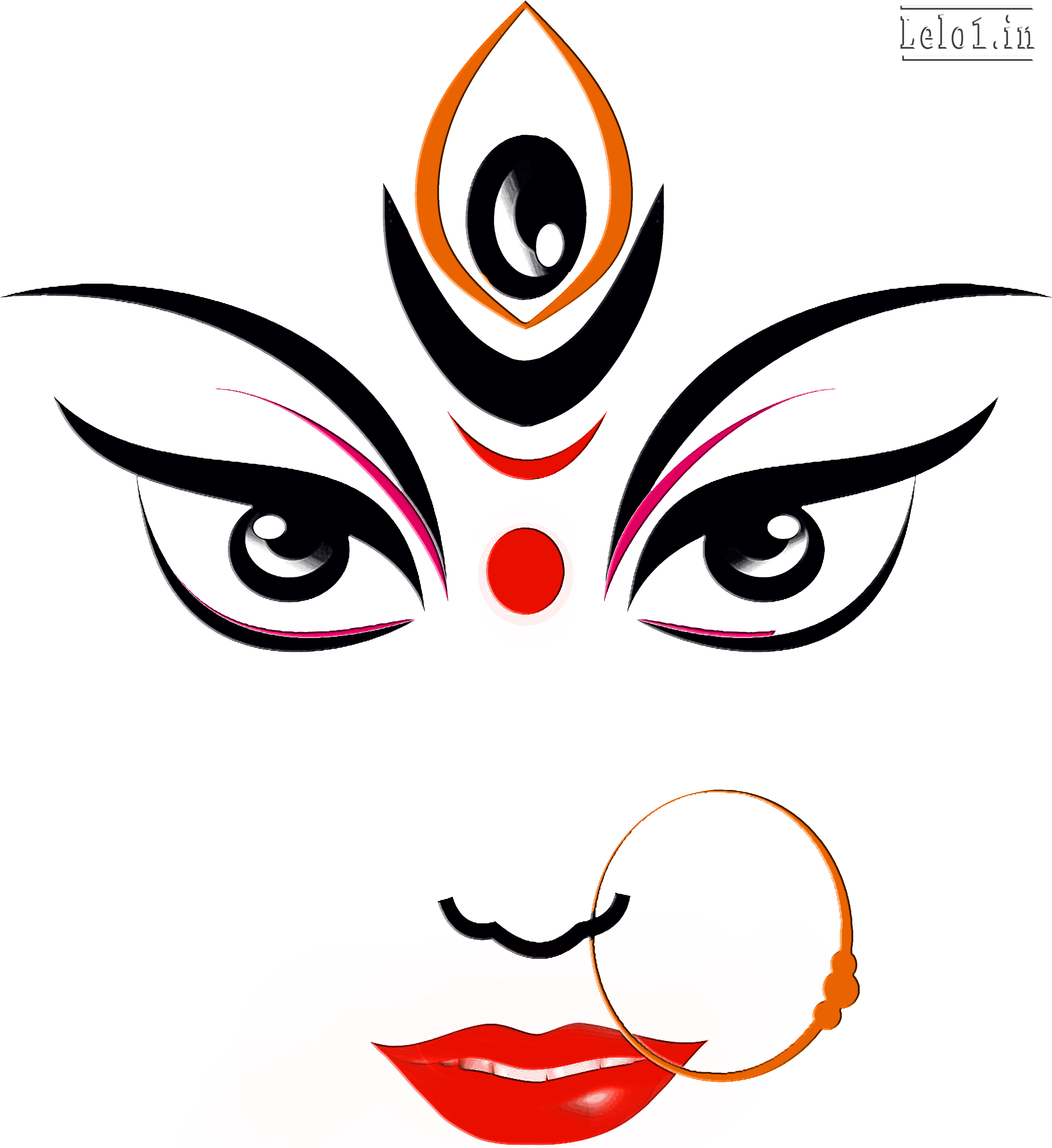 download happy dussehra durga maa face drawing png image with no background pngkey com download happy dussehra durga maa