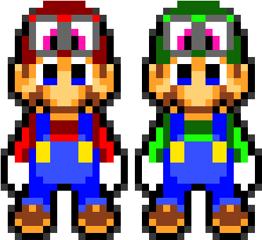 8 Bit Mario And Luigi Sprites On Scratch - Pixel Art Mario - Free ...