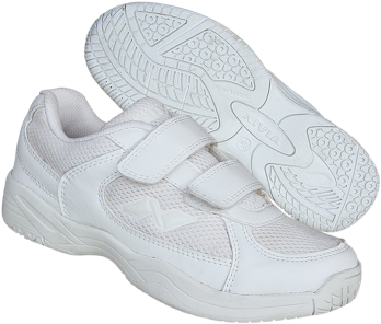 white velcro school shoes