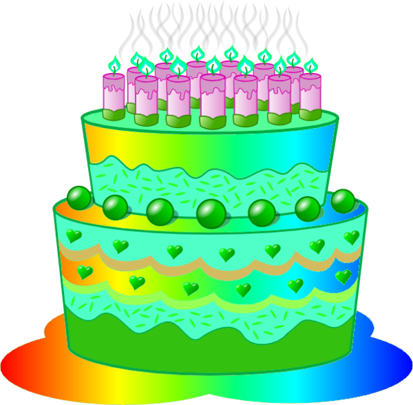 green birthday cake clip art