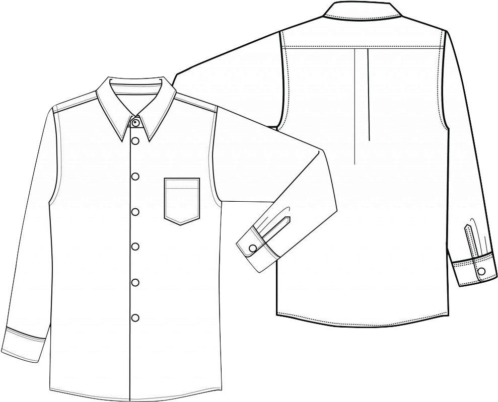 shirt technical drawing