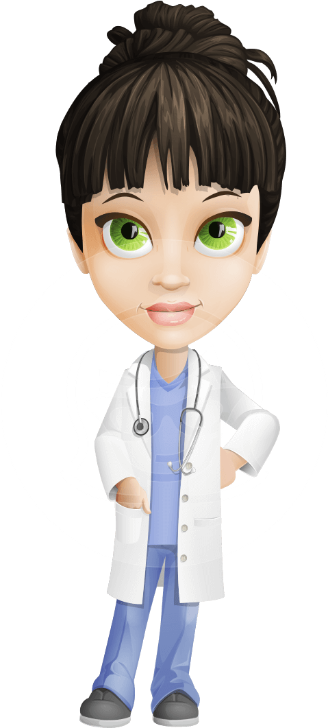 Clipart Black And White Library Delicate Character - Female Doctor Png