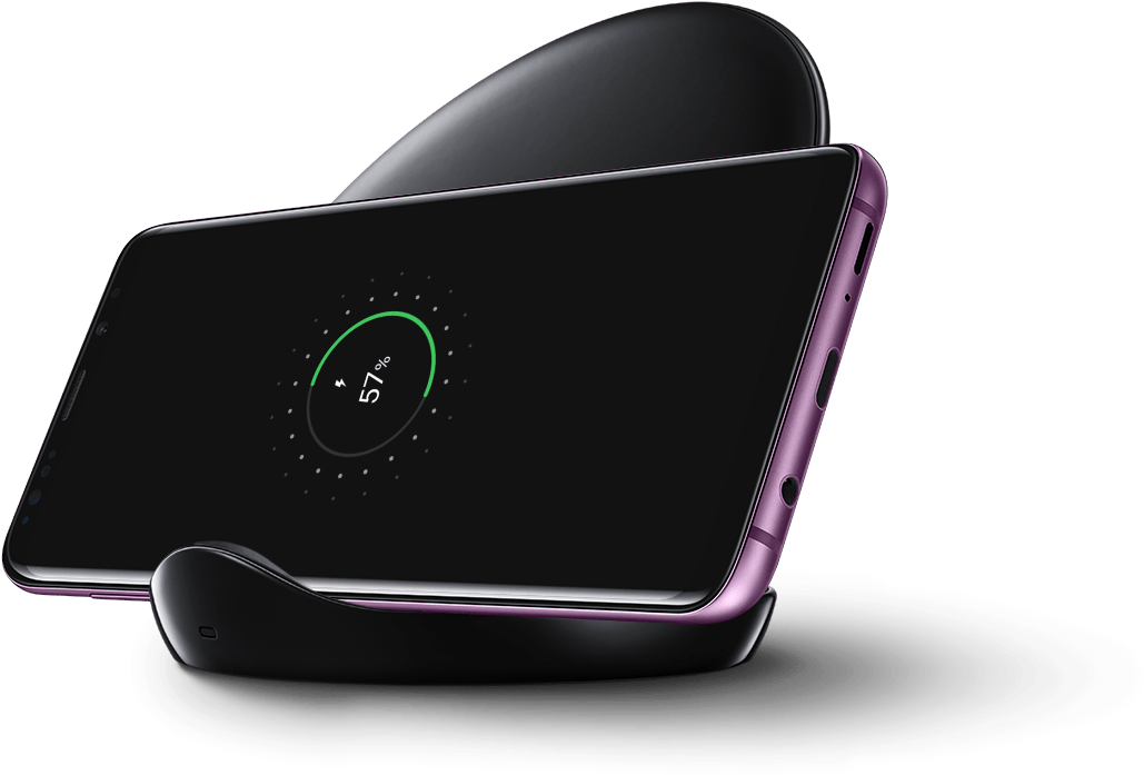 Download Galaxy S9 On Wireless Charger Stand In Black - Samsung Note 9 Wireless  Charger PNG Image with No Background 