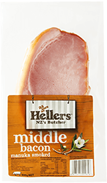 Hellers Manuka Smoked Middle Bacon - Hellers Shoulder Bacon (375x400), Png Download