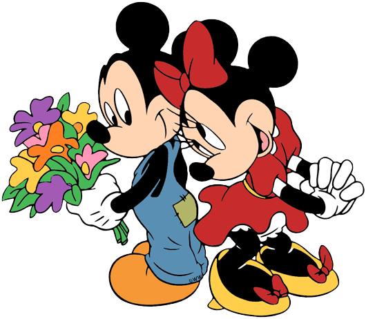 Download Mickey & Minnie Mouse Clip Art 3 - Mickey Minnie Mouse Flowers ...