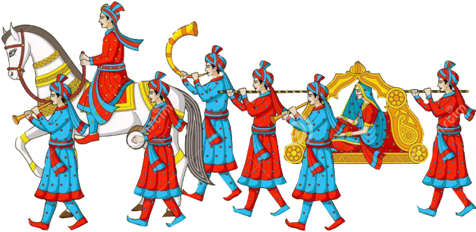 Download Wedding Pencil And In Color - Baraat Clipart Png Image With No 