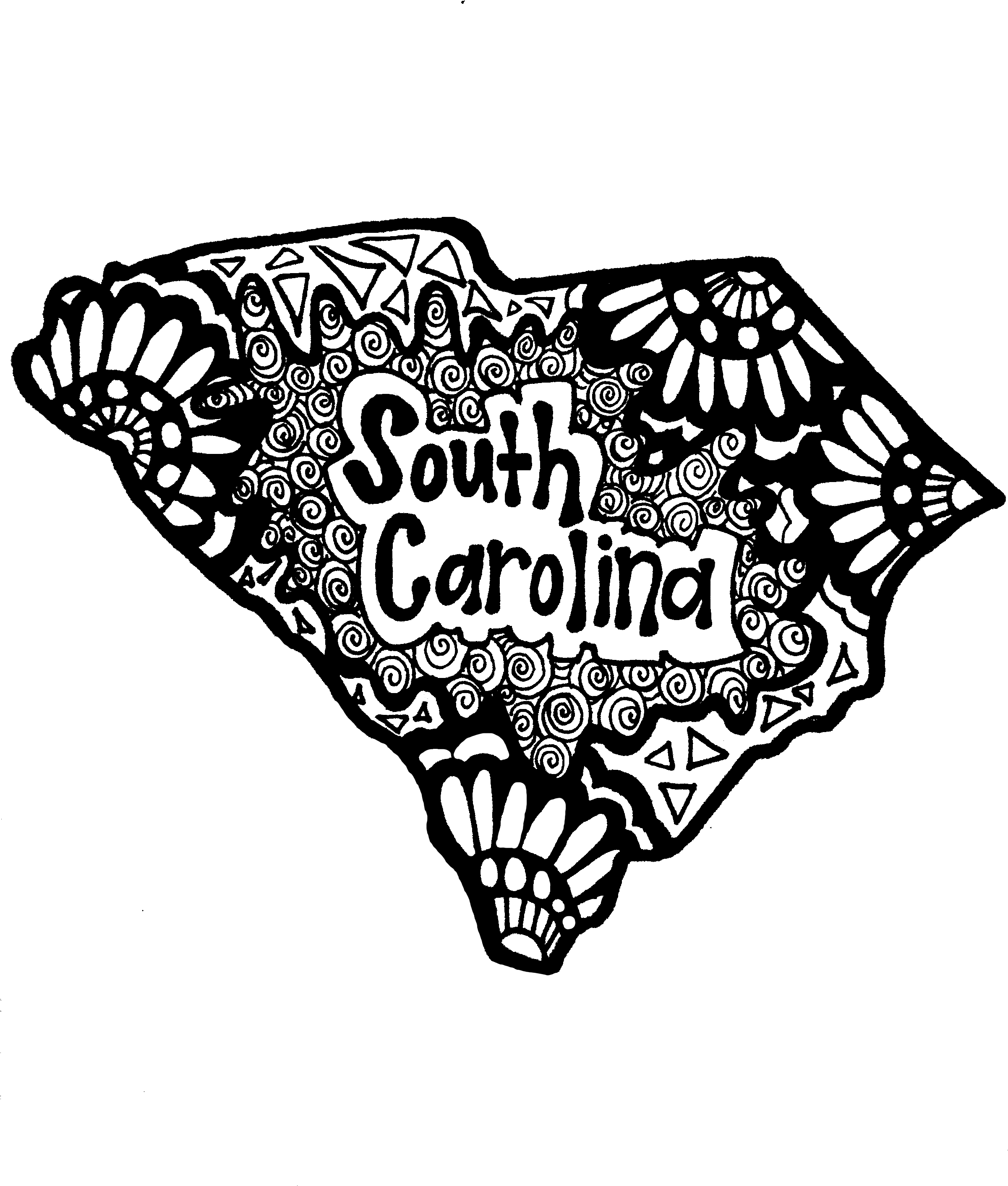 South Carolina Zentangle - Illustration - Free Transparent PNG Download ...