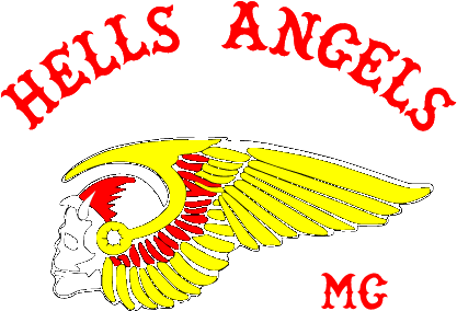 hells angels logo black and white