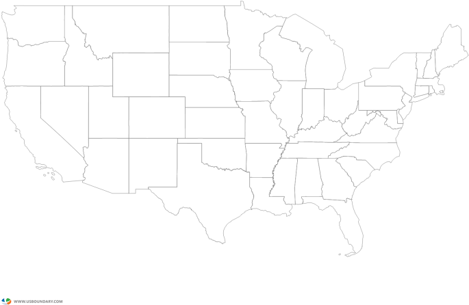 Usa Map Outline Png - Free Transparent PNG Download - PNGkey