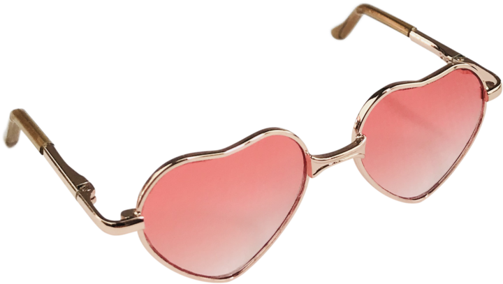 Download Angela Doll Sunglasses Heart Shaped Metal Frame Pink Sunglasses Png Image With No 