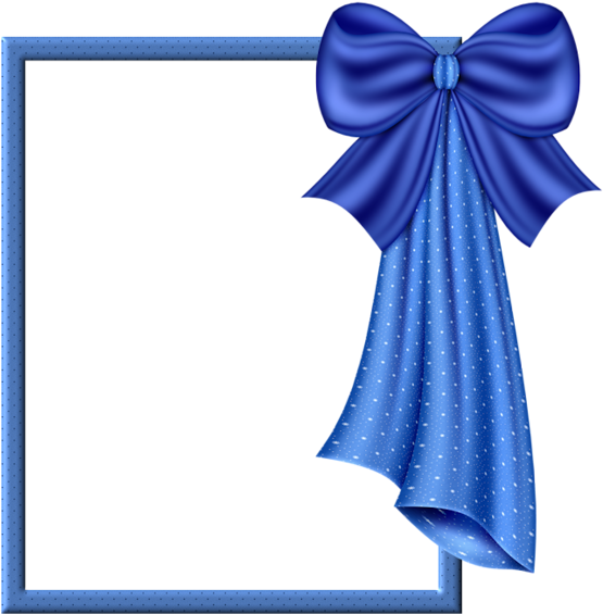 Blue Transparent Frame With Big Blue Bow Beautiful Blue Borders And