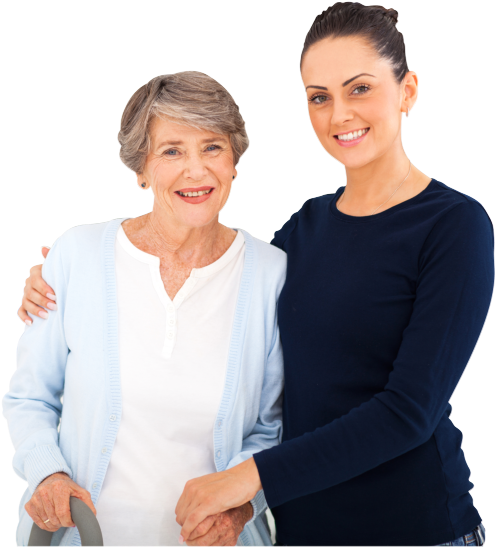 Download Old Woman With Her Caregiver - Elderly Care Png PNG Image with ...