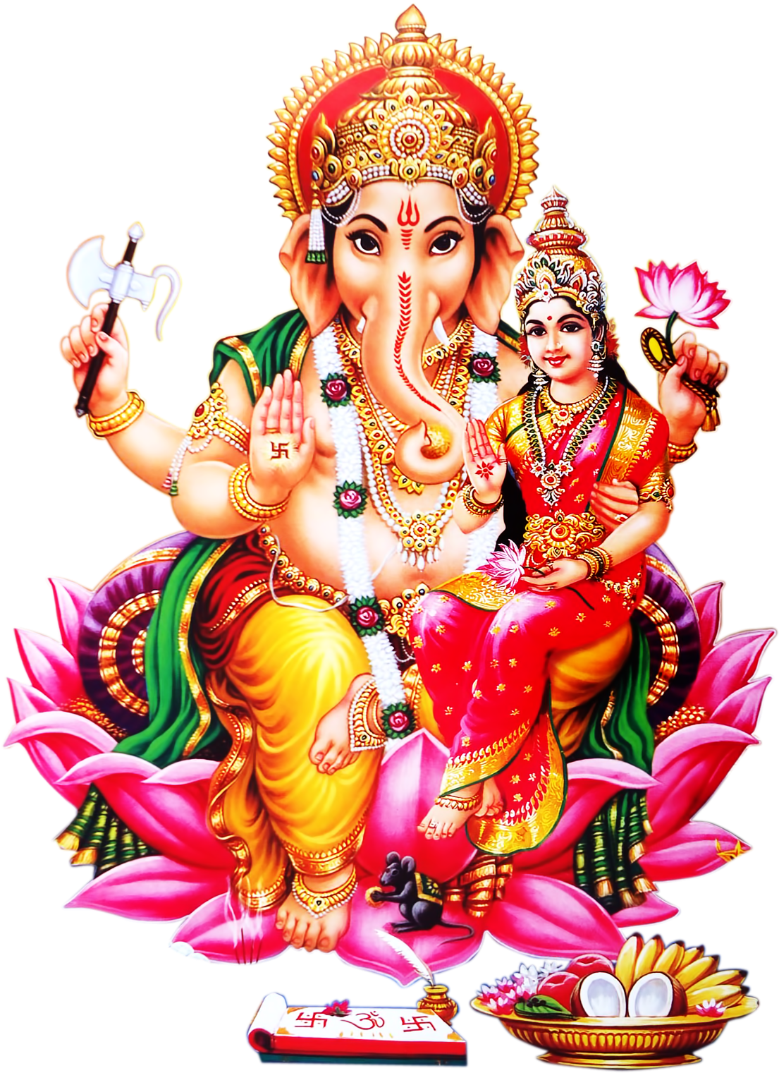 Download Lord Ganesh Free Png Transparent Image And Clipart - Lakshmi Ganapathi  PNG Image with No Background 
