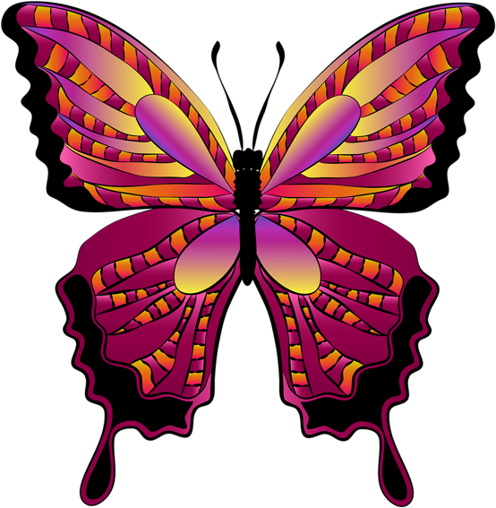 Download Red Butterfly Clipart Image - Butterfly Clipart PNG Image with ...