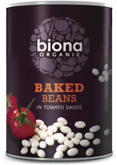 Organic Baked Beans In Tins - Biona Baked Beans In A Rich Tomato Sauce (400g) (466x600), Png Download