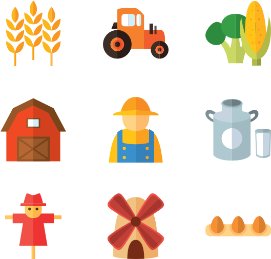 Farm Elements 9 Icons - Flat Icon Farm - Free Transparent PNG Download ...