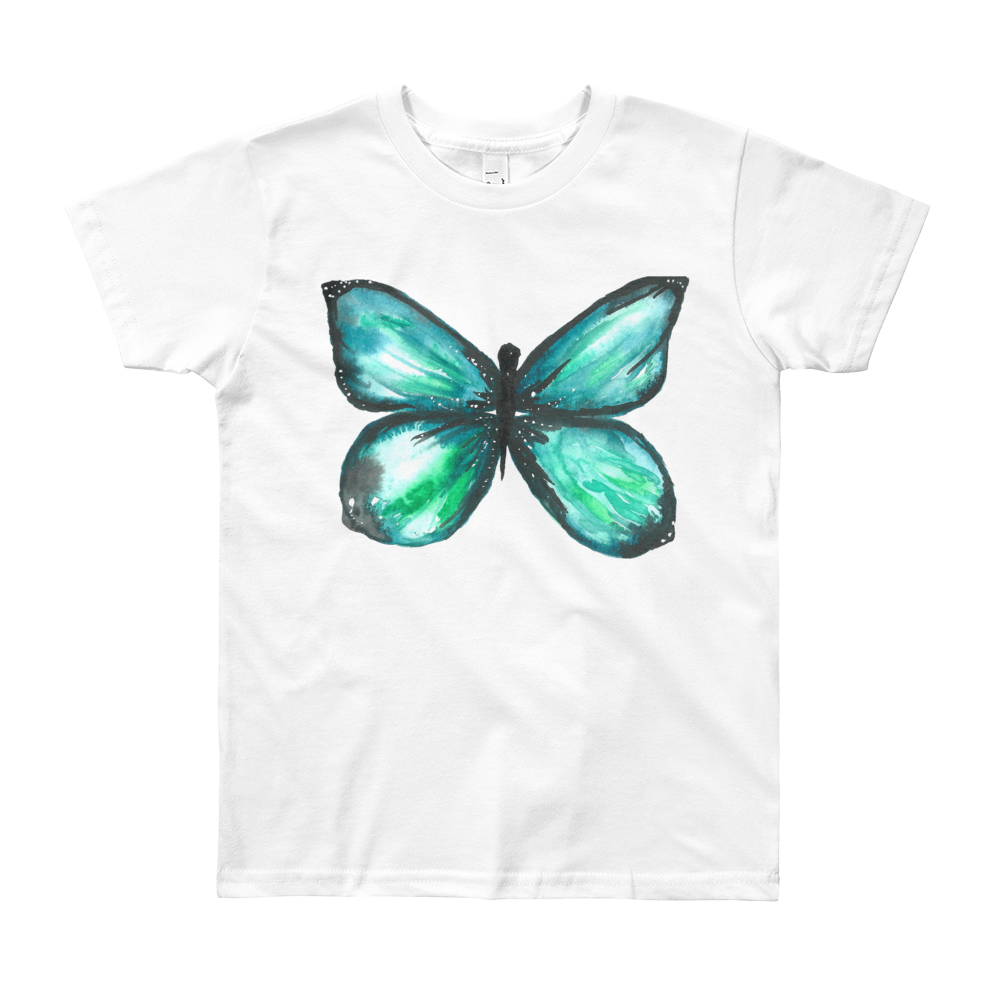 Download Green Butterfly Youth Short Sleeve T-shirt - Butterfly PNG ...