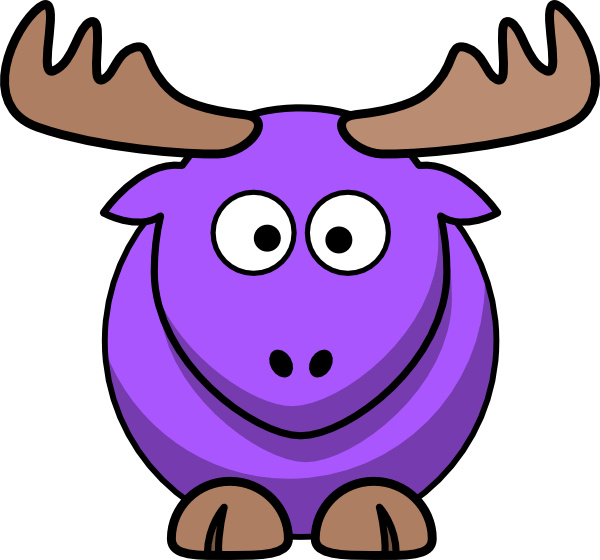 Original Png Clip Art File Purple Moose Cartoon Svg (600x560), Png Download