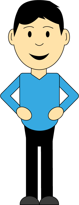 Smiling Cartoon Man With Hands On Hips - Man Cartoon Png Transparent ...