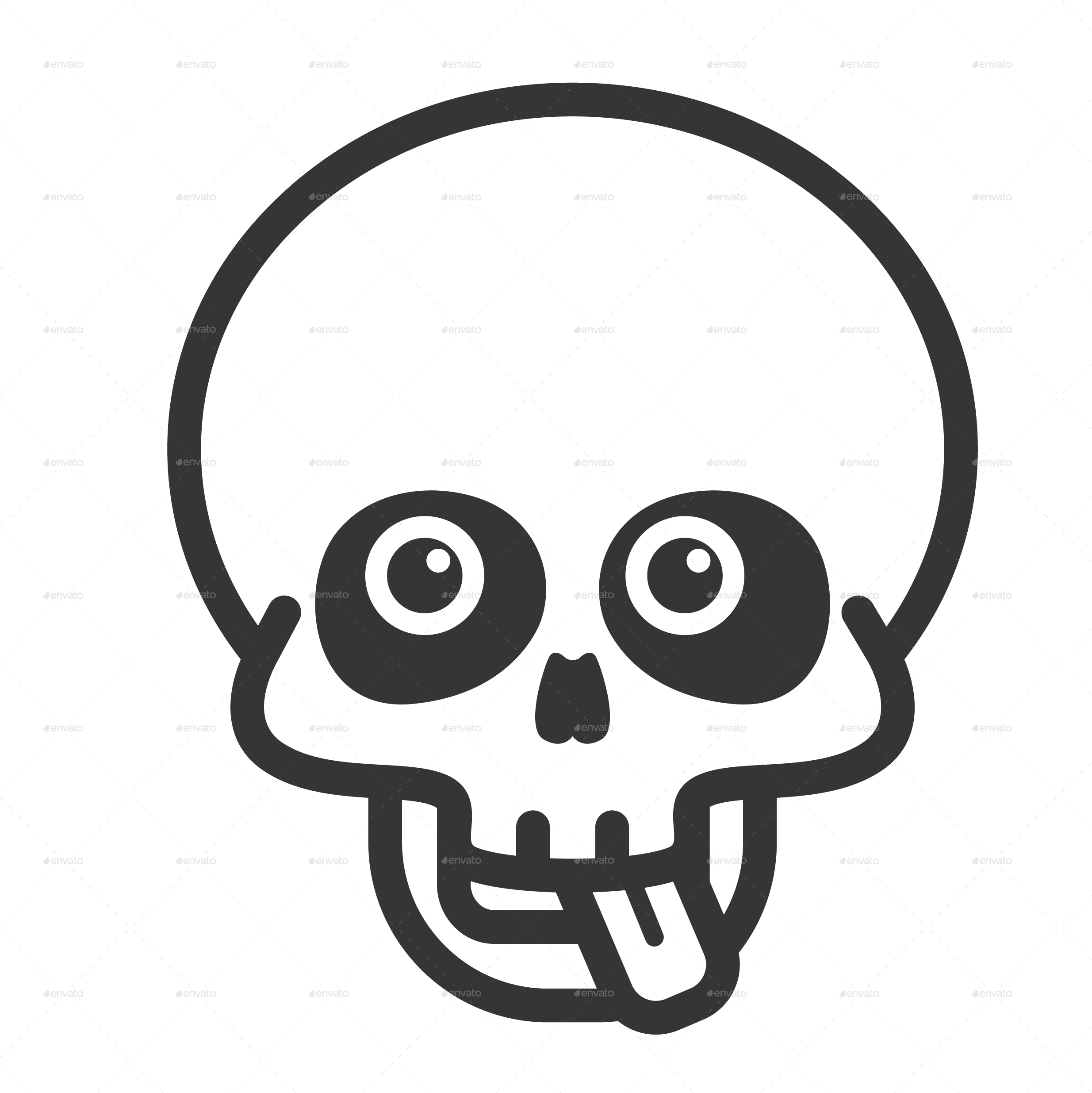 Download Outline/png/outline-15 - Funny Skull Danger PNG Image with No ...