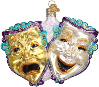 Comedy And Tragedy Ornament - Old World Christmas Comedy And Tragedy Theater Masks (387x387), Png Download