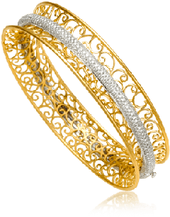 Download Yellow And White Gold Diamond Bangle Inspired By Spanish ...