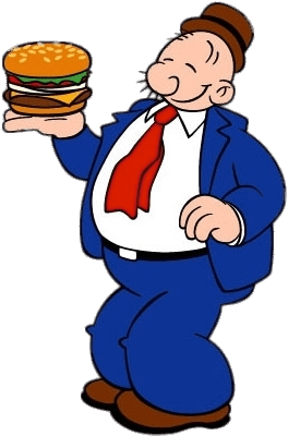 Wimpy Holding Hamburger Png - J Wellington Wimpy Popeye - Free ...