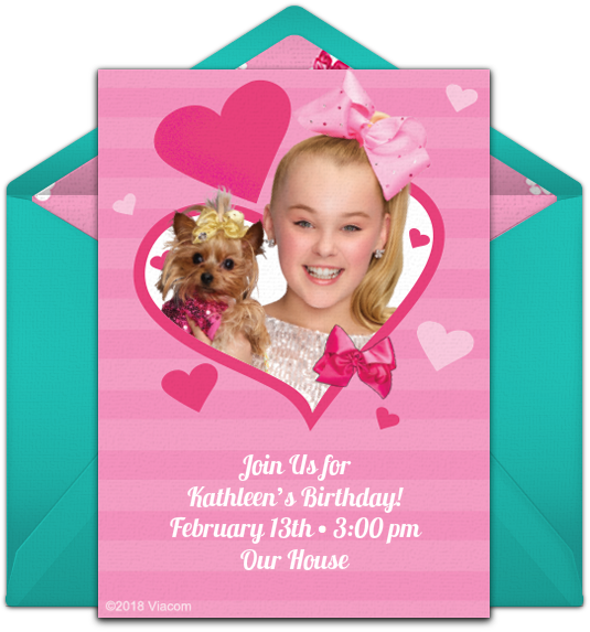 Jojo Siwa Hearts Online Invitation - Jojo Siwa Poster - Free 