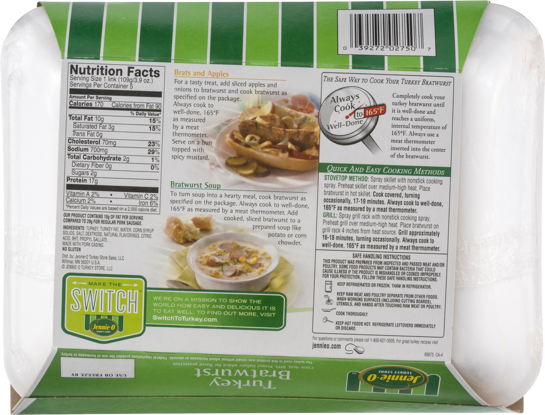 Download Jennie-o Lean Sweet Italian Turkey Sausage 19.5 Oz. PNG Image ...