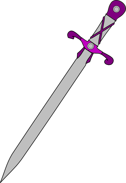 Sword And Shield Png - Purple Sword Png (408x592), Png Download