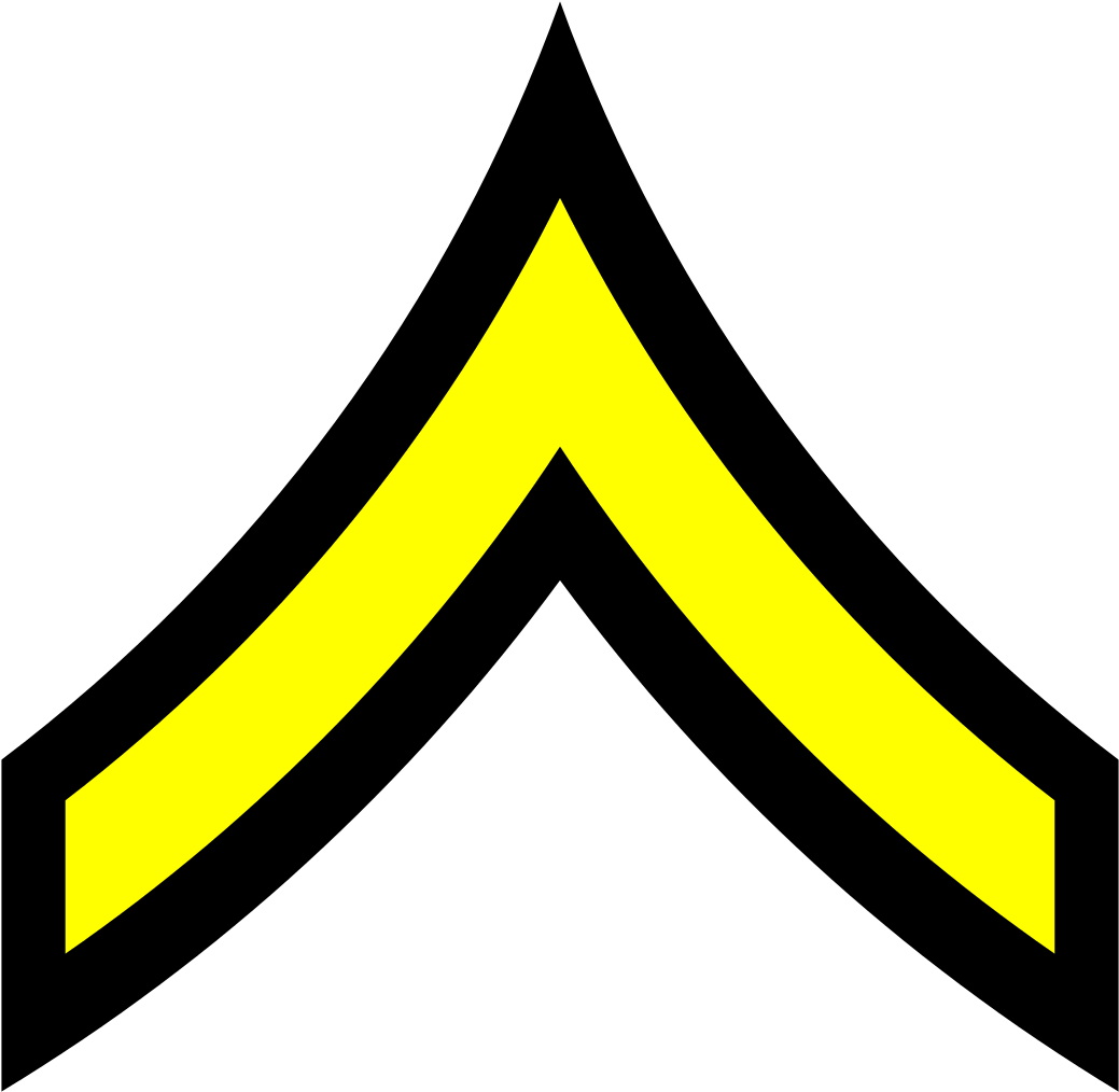 Download Yellow On Black - Private Rank Symbol PNG Image with No ...