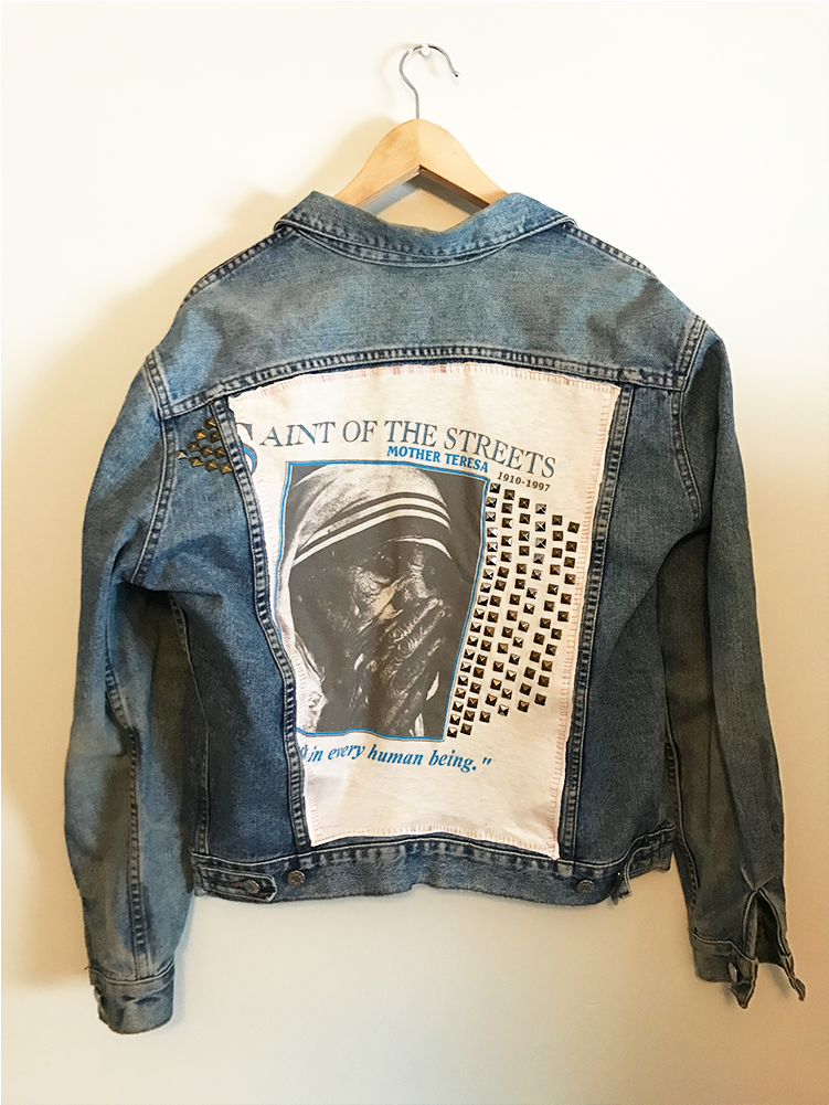 Download Mother Teresa Denim Jacket - Leather Jacket PNG Image with No ...