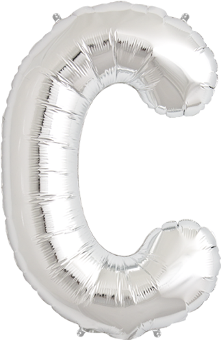 34" Silver Letter C Foil Balloon - Balloon Letter C Png - Free