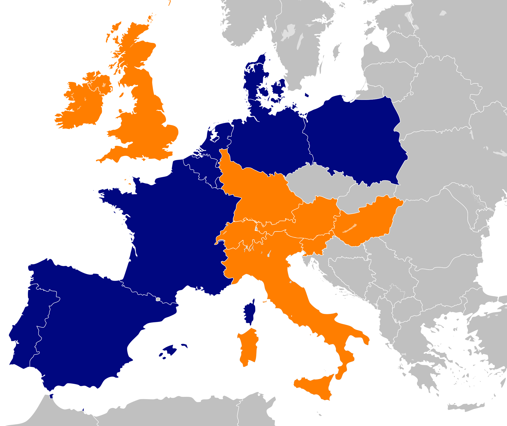 Download Aldi Nord Vs Aldi Sued (orange) In Europe - Aldi Europe PNG ...