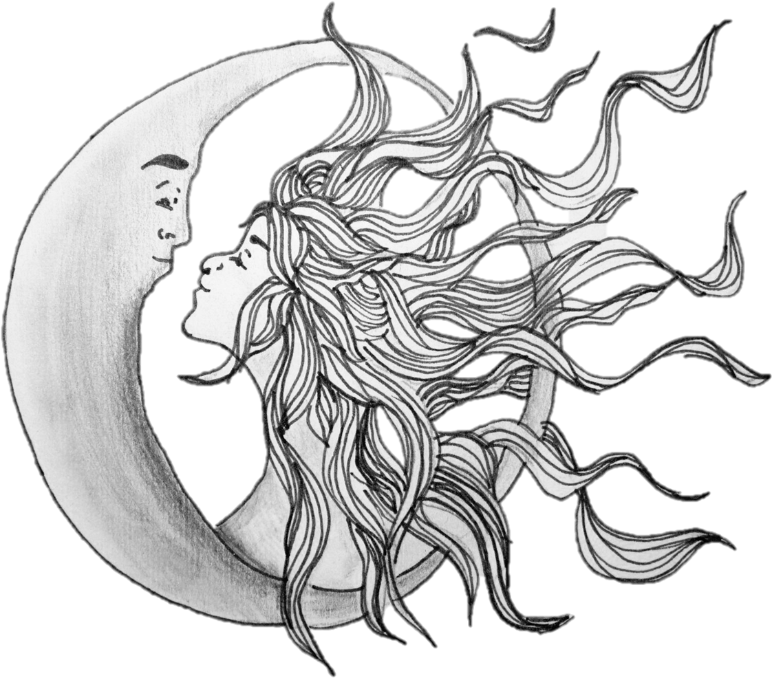 Pretty Sun And Moon Illustration - Sun And Moon Illustrations - Free ...