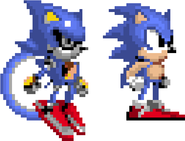 Download Metal Metal Sonic And Sonic - Metal Sonic Pixel Art PNG Image ...