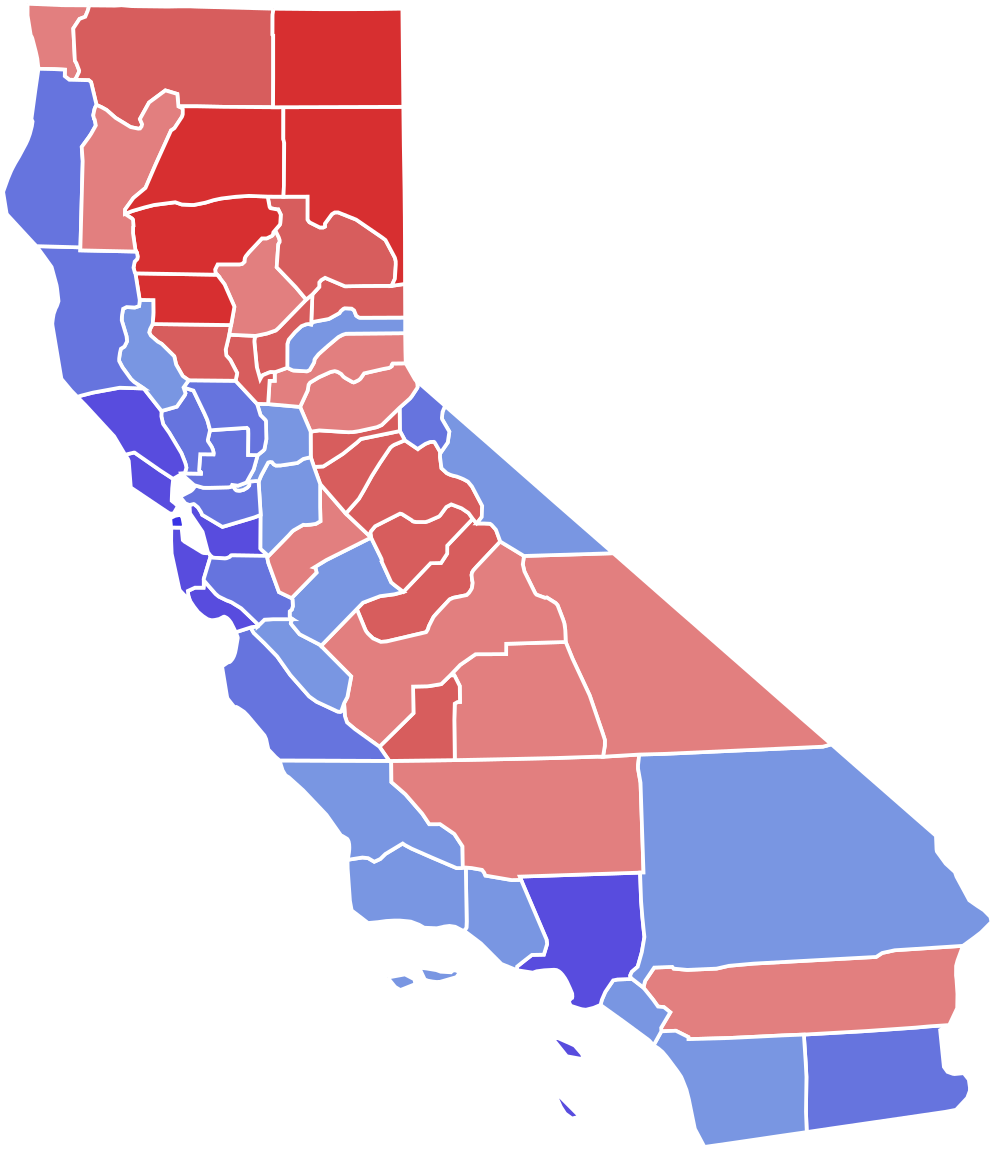 California 2016 Election Results By County - Free Transparent PNG ...