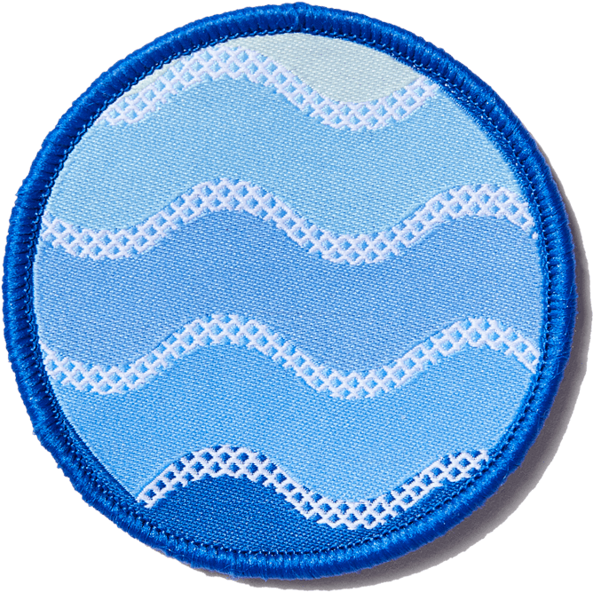 Larkshead Blue Waves Patch - Circle (800x800), Png Download