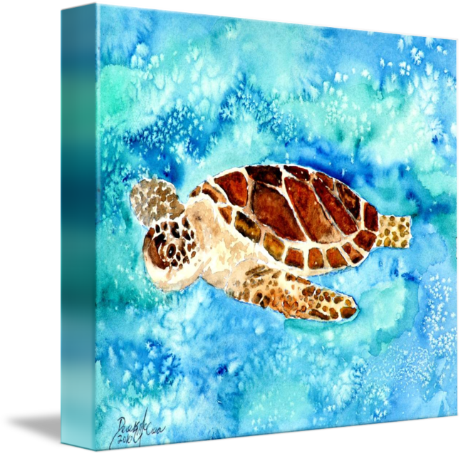 Download Sea Turtle Sea Life Painting Print By Derek Mccrea - Artwall ...