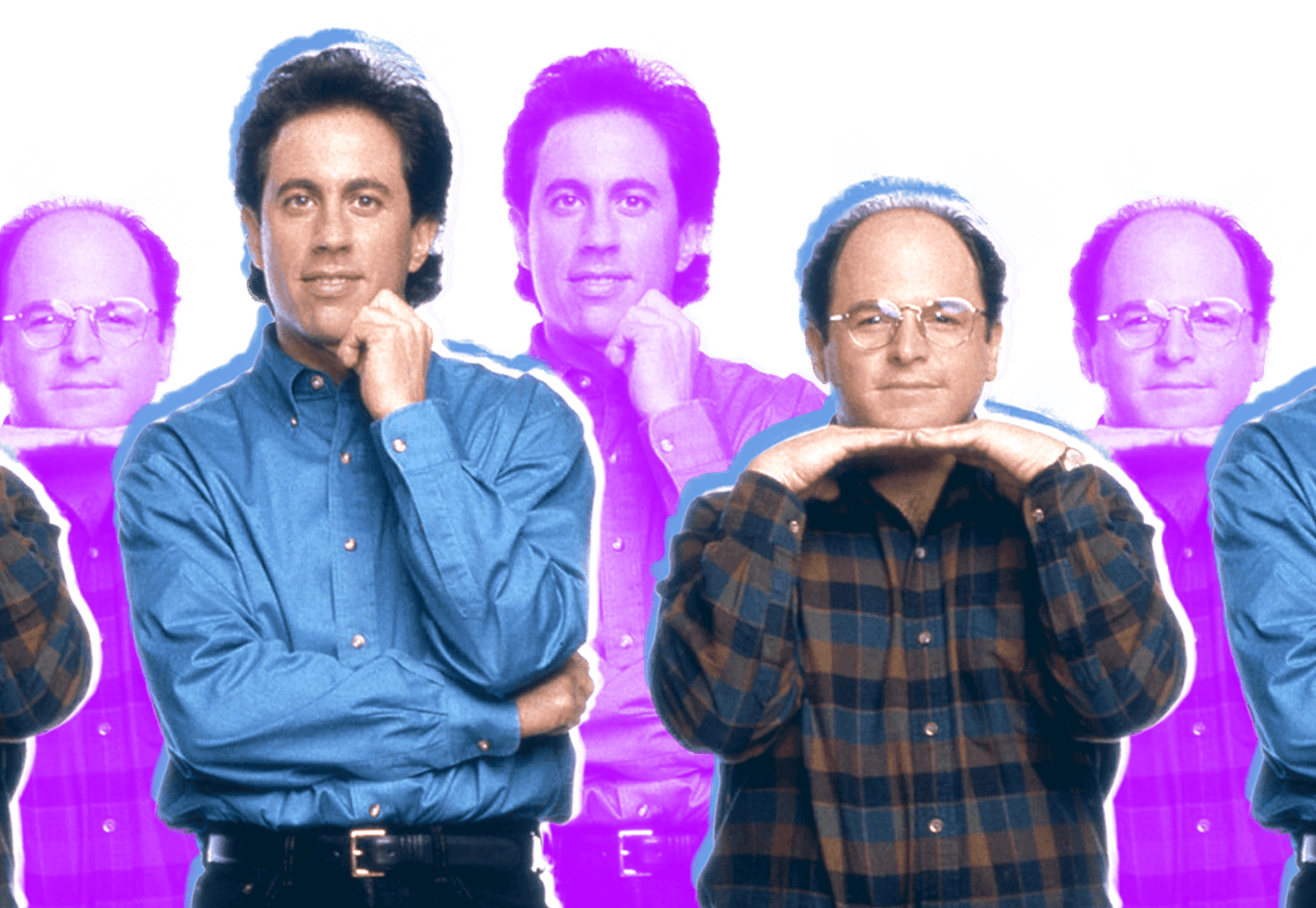 Download George And Jerry Seinfeld Purple Blue Blue Png Image With No